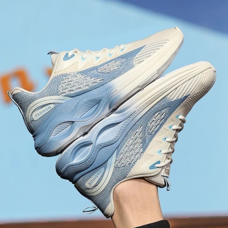 Мужские кроссовки с градиентными цветными блоками, мягкая подошва, низкий верх, круглый носок, шнуровка, модная новая уличная спортивная обувь большого размера
Мужские кроссовки с градиентными цветными блоками, мягкая подошва, низкий верх, круглый носок, шнуровка, модная новая уличная спортивная обувь большого размера