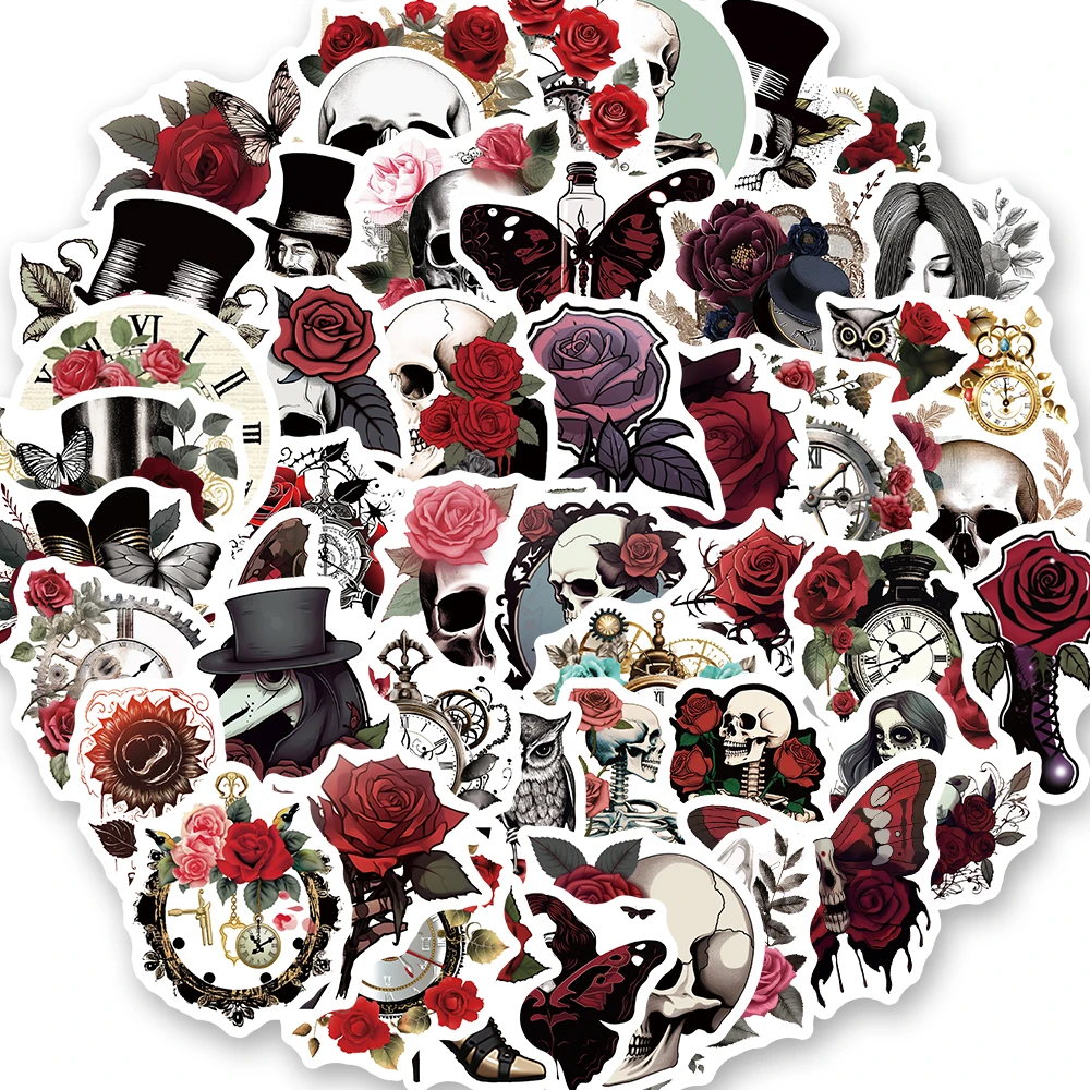 50PCS Punk Rose Skull Stickers Exquisite Handbooks Material Phone Cases Laptop Suitcases Water Cups Waterproof Stickers
50PCS Punk Rose Skull Stickers Exquisite Handbooks Material Phone Cases Laptop Suitcases Water Cups Waterproof Stickers