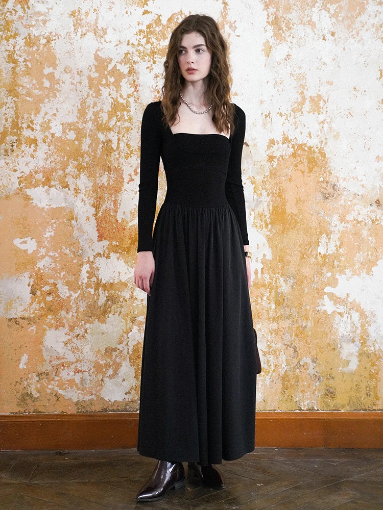 Miorastudio Vintage Autumn Winter Hepburn Style Long Sleeve Knitted Dress Black Elegant Long Dress Commute Square Collar Sing...
Miorastudio Vintage Autumn Winter Hepburn Style Long Sleeve Knitted Dress Black Elegant Long Dress Commute Square Collar Sing...
