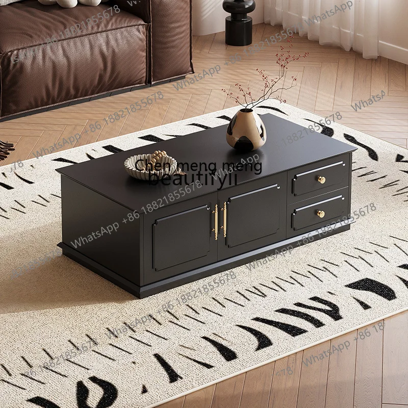 American retro coffee table living room, black locker by the sofa, balcony leisure, tea table and tea table
American retro coffee table living room, black locker by the sofa, balcony leisure, tea table and tea table