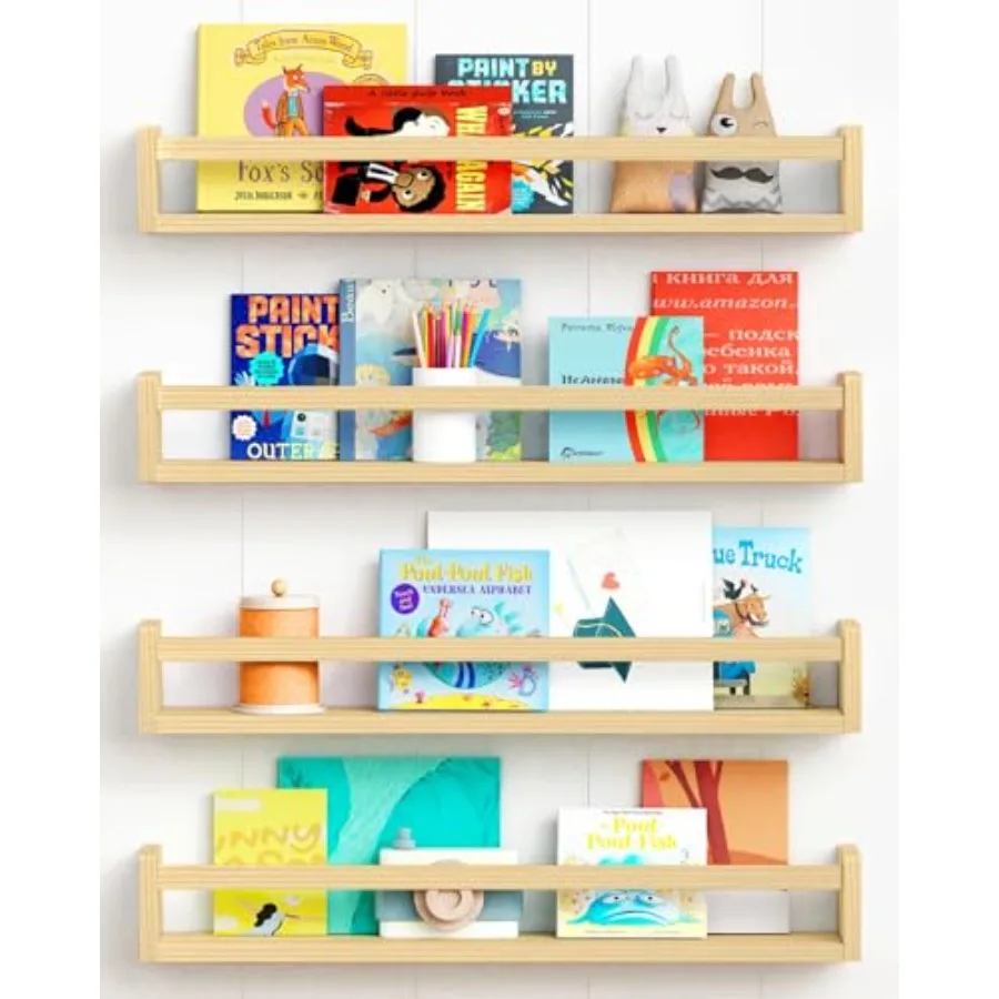 Natural Wood Nursery Bookshelves for Wall 24 ch Long Floatg Book Shelves Wall Mounted Bookcase for Baby Teen Girl Boy Room Bedr
Natural Wood Nursery Bookshelves for Wall 24 ch Long Floatg Book Shelves Wall Mounted Bookcase for Baby Teen Girl Boy Room Bedr