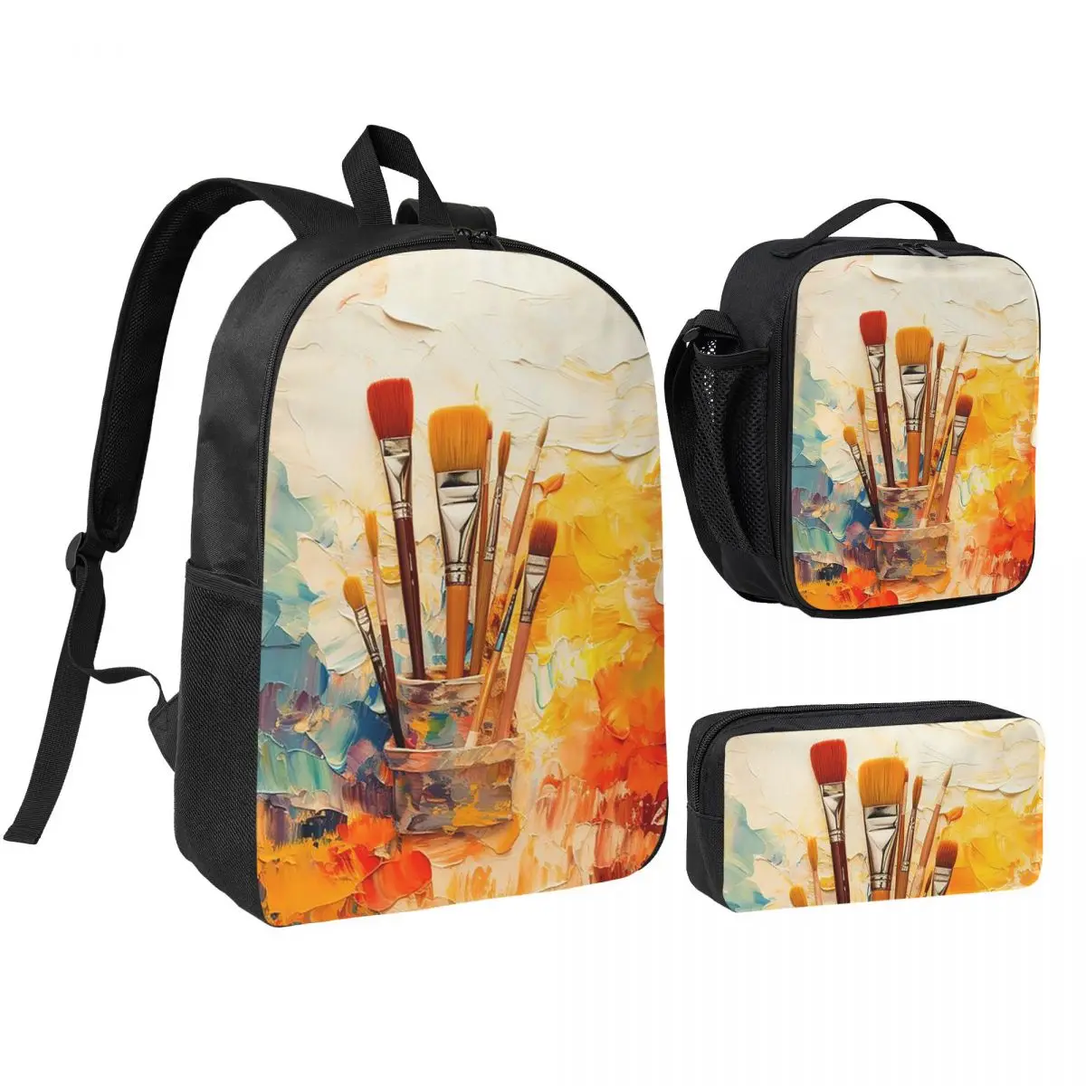Colour Paint Brush Brushes Print Backpack Student BookBag School Bag Shoulder Bags 3ps Insulated Lunch Bag Pencil Case
Colour Paint Brush Brushes Print Backpack Student BookBag School Bag Shoulder Bags 3ps Insulated Lunch Bag Pencil Case