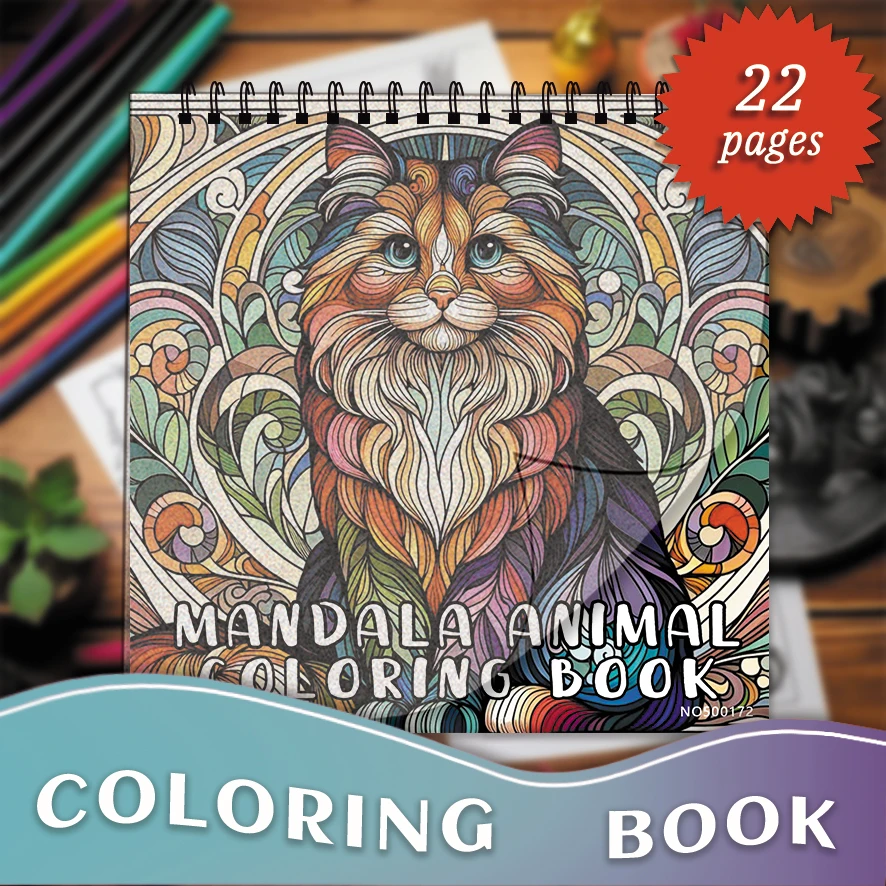 Fantastic Mandala Animal Coloring Book - 8.27 x 8.27 inches 22 pages coloring book - helps relieve stress and emotions, positive
Fantastic Mandala Animal Coloring Book - 8.27 x 8.27 inches 22 pages coloring book - helps relieve stress and emotions, positive