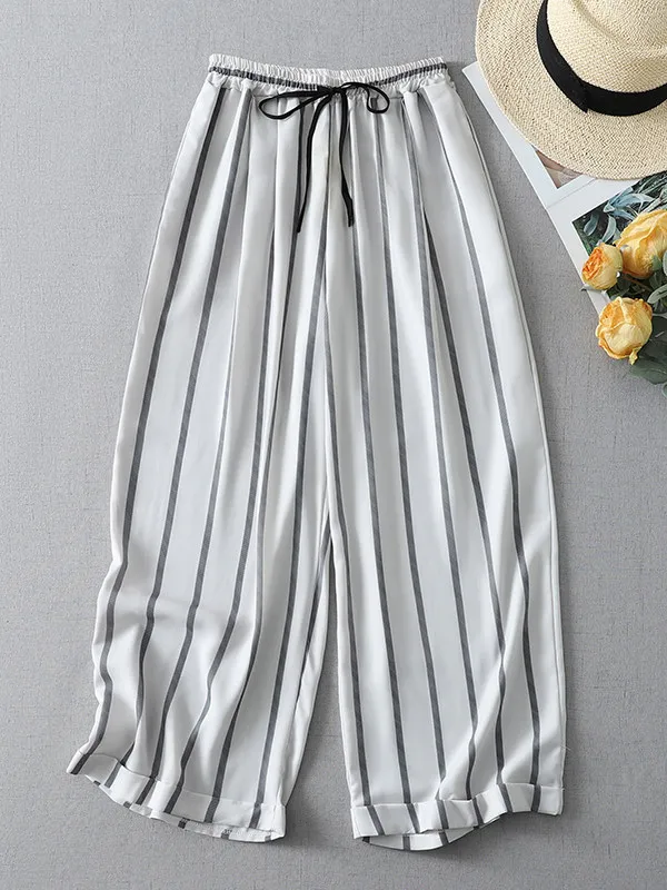 Loose Wide Leg Pants Women's Summer Casual High Waist Striped Trousers Korean Style Versatile Simple Fit for Daily Wear
Loose Wide Leg Pants Women's Summer Casual High Waist Striped Trousers Korean Style Versatile Simple Fit for Daily Wear