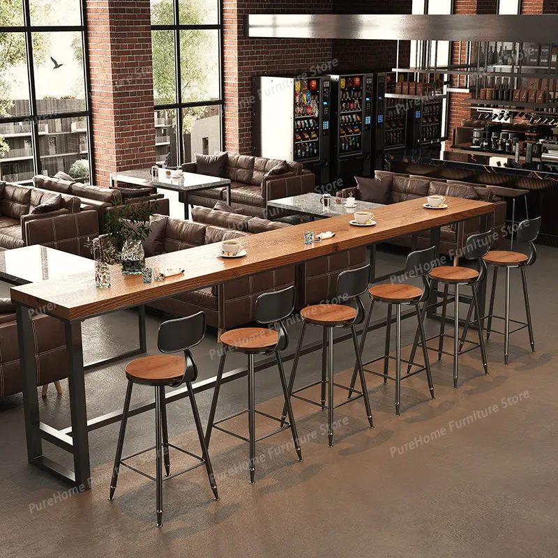 Commercial Solid Wood High-Leg Bar Table - Wall-Mounted Space-Saving Long Narrow Table for Milk Tea Shop and Bar Furniture
Commercial Solid Wood High-Leg Bar Table - Wall-Mounted Space-Saving Long Narrow Table for Milk Tea Shop and Bar Furniture
