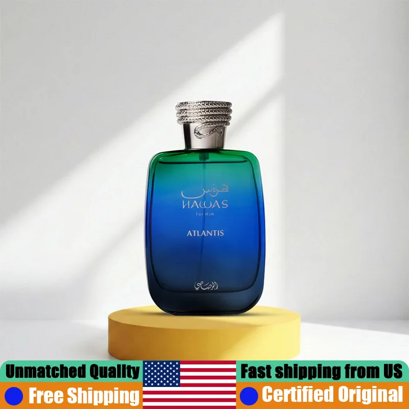 Rasasi Hawas Atlantis Eau de Parfum Spray 3.4 Oz Premium Arabian Perfume 100 ML Natural Lasting Aquatic Aromatic Unisex Cologne
Rasasi Hawas Atlantis Eau de Parfum Spray 3.4 Oz Premium Arabian Perfume 100 ML Natural Lasting Aquatic Aromatic Unisex Cologne