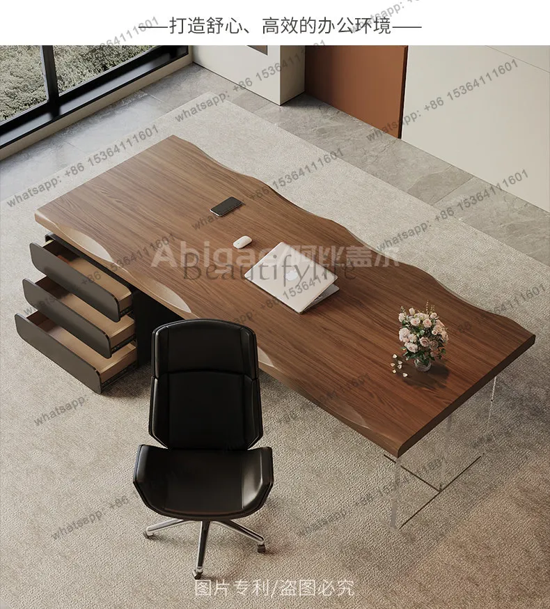 Italian minimalist solid wood desk modern home with drawers large board table high-end boss
Italian minimalist solid wood desk modern home with drawers large board table high-end boss