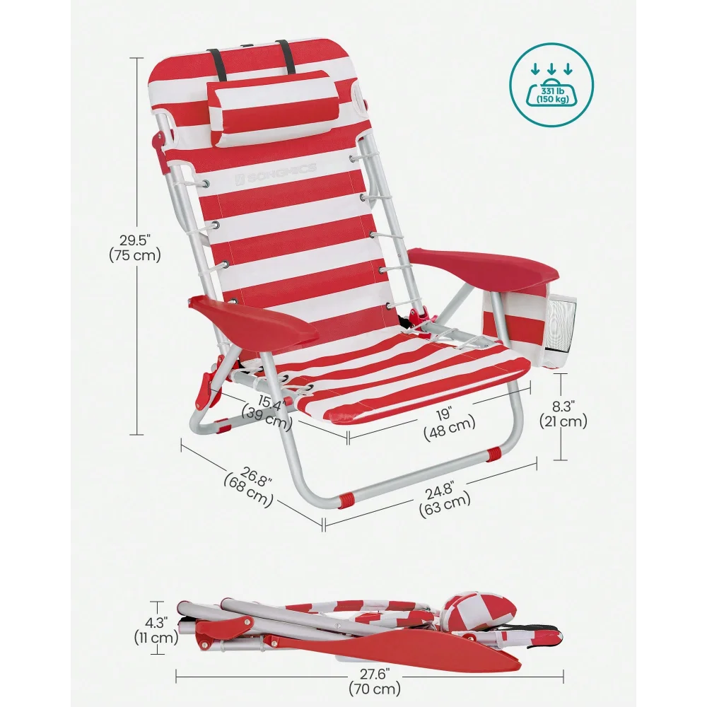 Folding Backpack Beach Chair, Portable Outdoor Camping Chair with Adjustable Backrest, Hands-Free Carry for Travel Picnic
Folding Backpack Beach Chair, Portable Outdoor Camping Chair with Adjustable Backrest, Hands-Free Carry for Travel Picnic