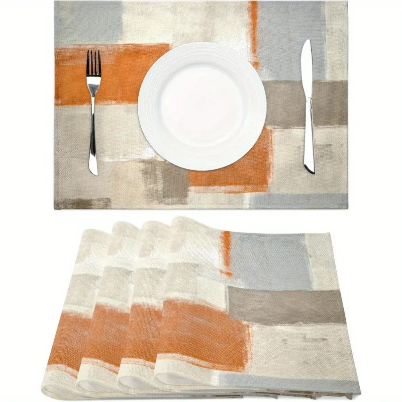 1/4pcs Abstract Orange Art Placemats Washable Linen Dining Table Mats Kitchen Place Mats Wrinkle-proof Home Dinner Party Decor
1/4pcs Abstract Orange Art Placemats Washable Linen Dining Table Mats Kitchen Place Mats Wrinkle-proof Home Dinner Party Decor