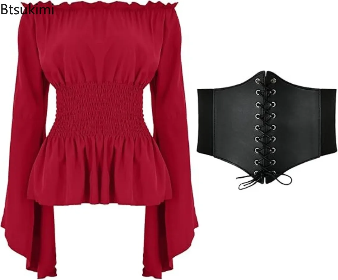 Renaissance Blouse Peasant Women Off Shoulder Sleeves Shirt Boho Steampunk Pirate Medieval Cosplay Costume Corset Top Vintage
Renaissance Blouse Peasant Women Off Shoulder Sleeves Shirt Boho Steampunk Pirate Medieval Cosplay Costume Corset Top Vintage