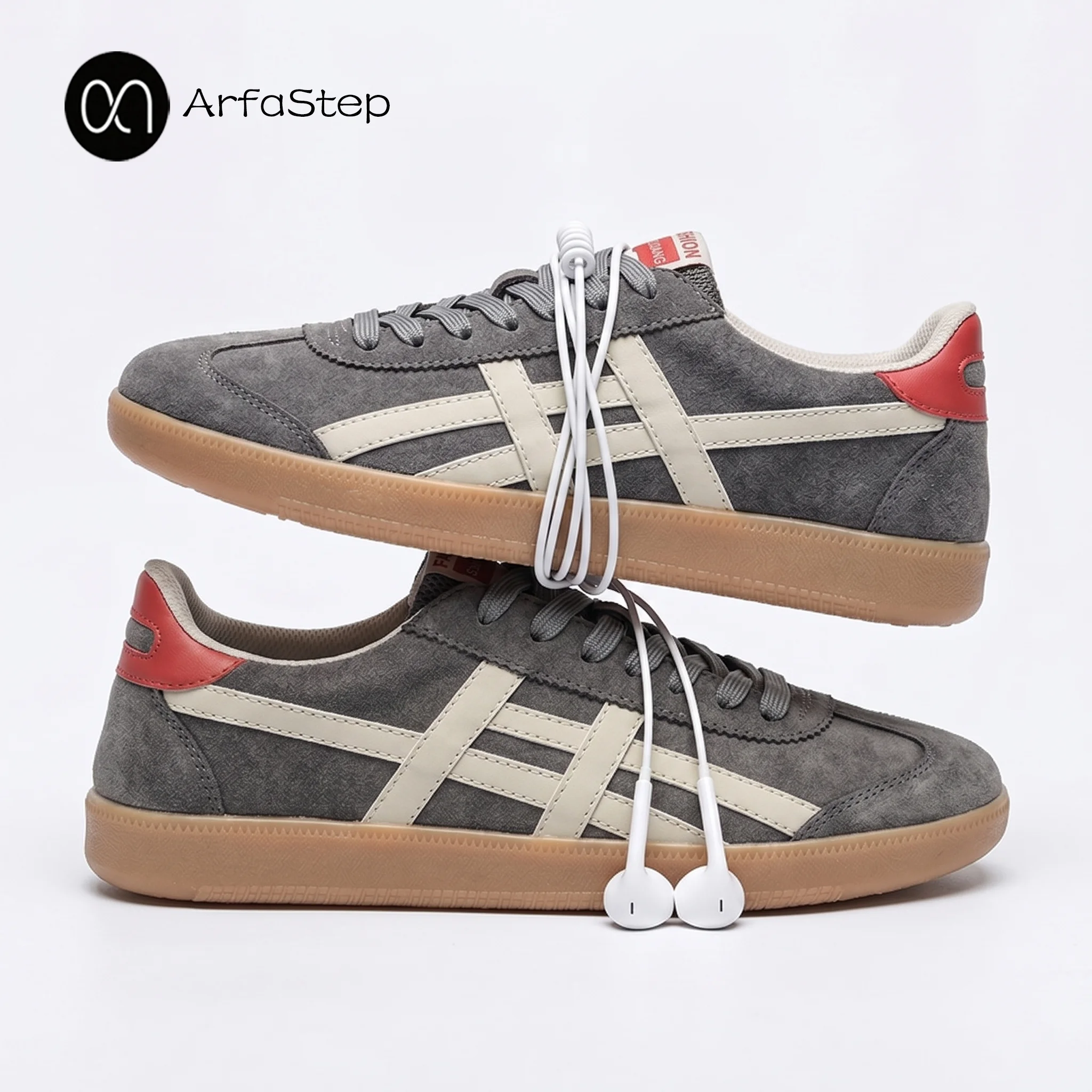 ArfaStep Unisex Retro Suede Sneakers Men Women Casual Flat Shoes Gray Red Gum Sole T-trainers
ArfaStep Unisex Retro Suede Sneakers Men Women Casual Flat Shoes Gray Red Gum Sole T-trainers