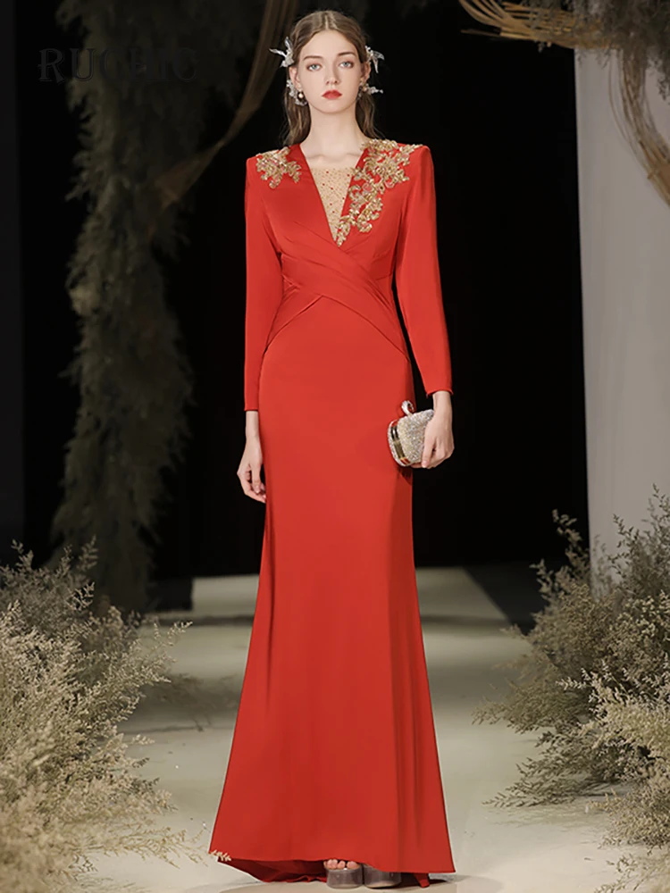 2024 Spring Women's Fashion Evening Dress V-Neck Long Sleeve High Waist Solid Color Patchwork Elegant New Arrival
2024 Spring Women's Fashion Evening Dress V-Neck Long Sleeve High Waist Solid Color Patchwork Elegant New Arrival