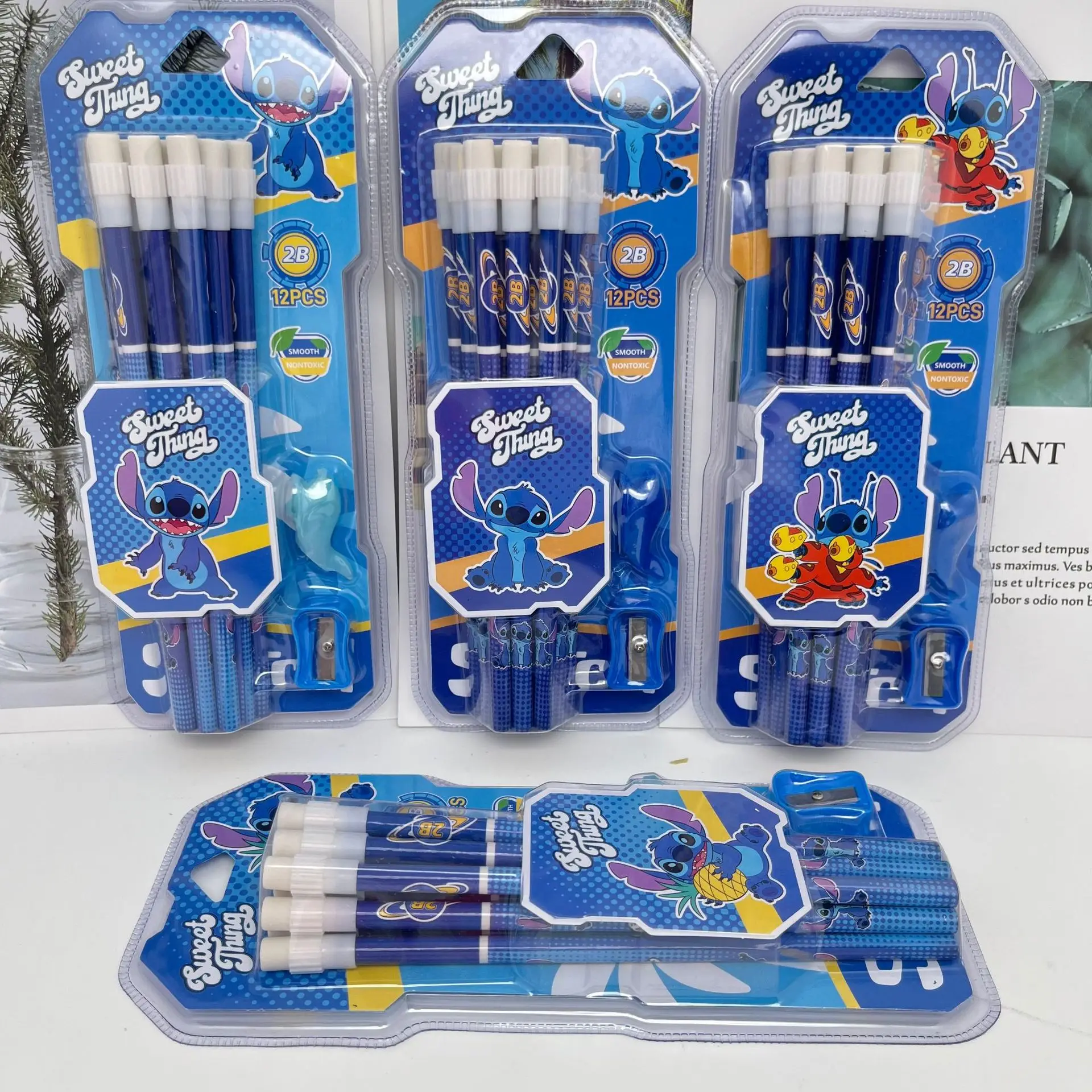 Disney Stitch Pencil Mini Sharpener Grip Pen Corrector Set Cute12pcs 2B Wood Pencils with Eraser Kids Stationery School Supplies
Disney Stitch Pencil Mini Sharpener Grip Pen Corrector Set Cute12pcs 2B Wood Pencils with Eraser Kids Stationery School Supplies