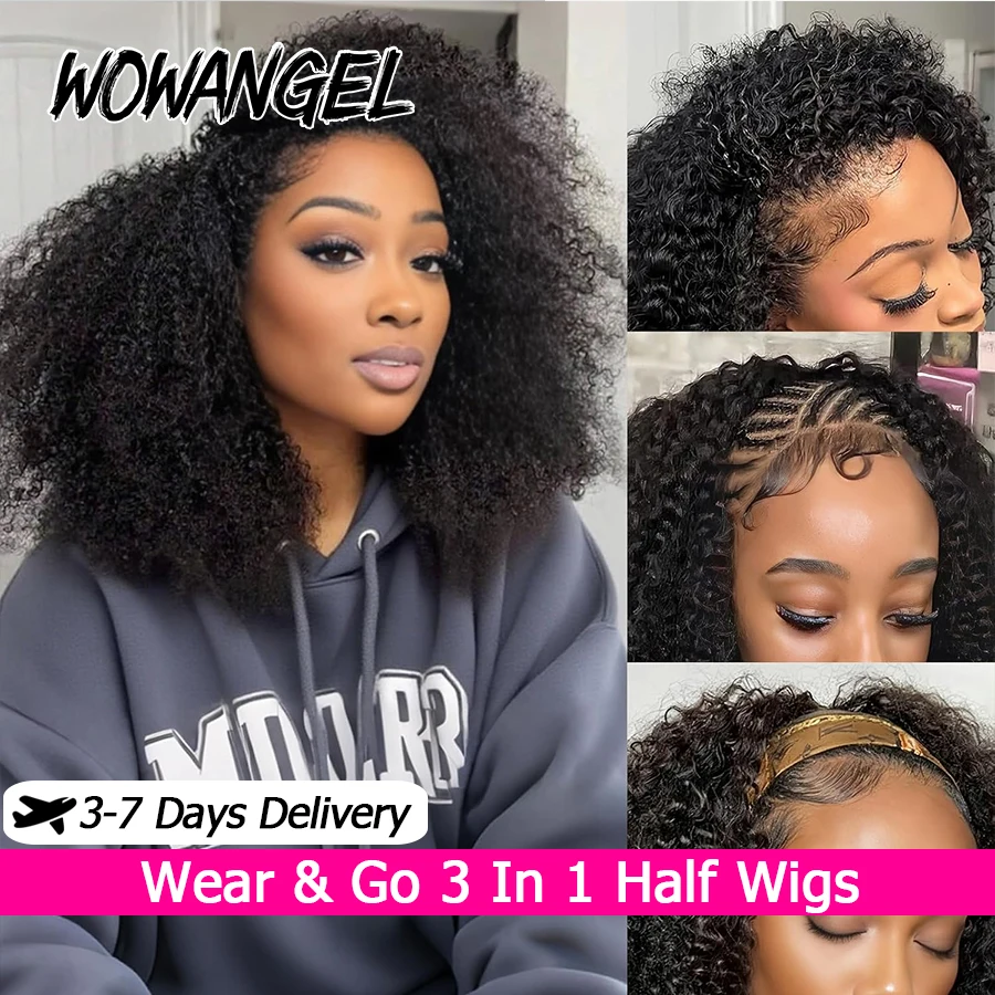 Quick Wave Wig Kinky Curly 3 In 1 Glueless Wigs Human Hair Adjustable Drawstring Seamless Curly Half Wigs For Black Women
Quick Wave Wig Kinky Curly 3 In 1 Glueless Wigs Human Hair Adjustable Drawstring Seamless Curly Half Wigs For Black Women