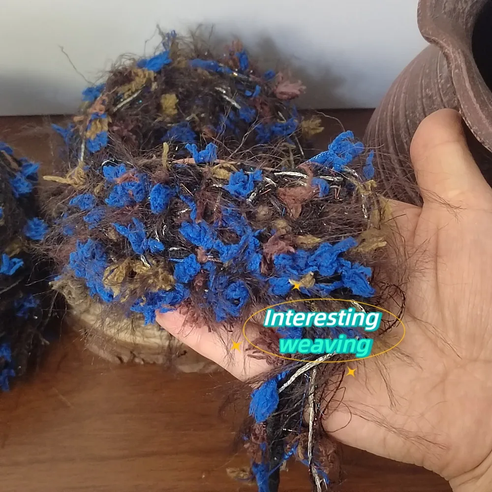 100g/pc Blue Enchantress Hand-Mixed Yarn - Dark Brown Base with Blue Flowers and Silver Shimmer Characteristic Wool Yarn
100g/pc Blue Enchantress Hand-Mixed Yarn - Dark Brown Base with Blue Flowers and Silver Shimmer Characteristic Wool Yarn