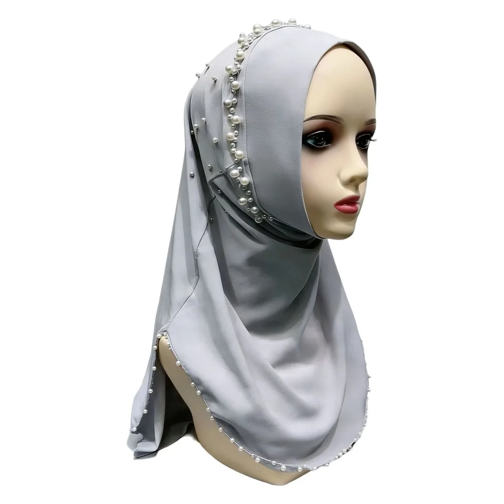 Pearl Beaded Trim Women Turban Cap Pull On Elastic Fit Pull On Head Wrap Full Coverage Easy Wear Beaded Hijab Scarf Muslim Women
Pearl Beaded Trim Women Turban Cap Pull On Elastic Fit Pull On Head Wrap Full Coverage Easy Wear Beaded Hijab Scarf Muslim Women