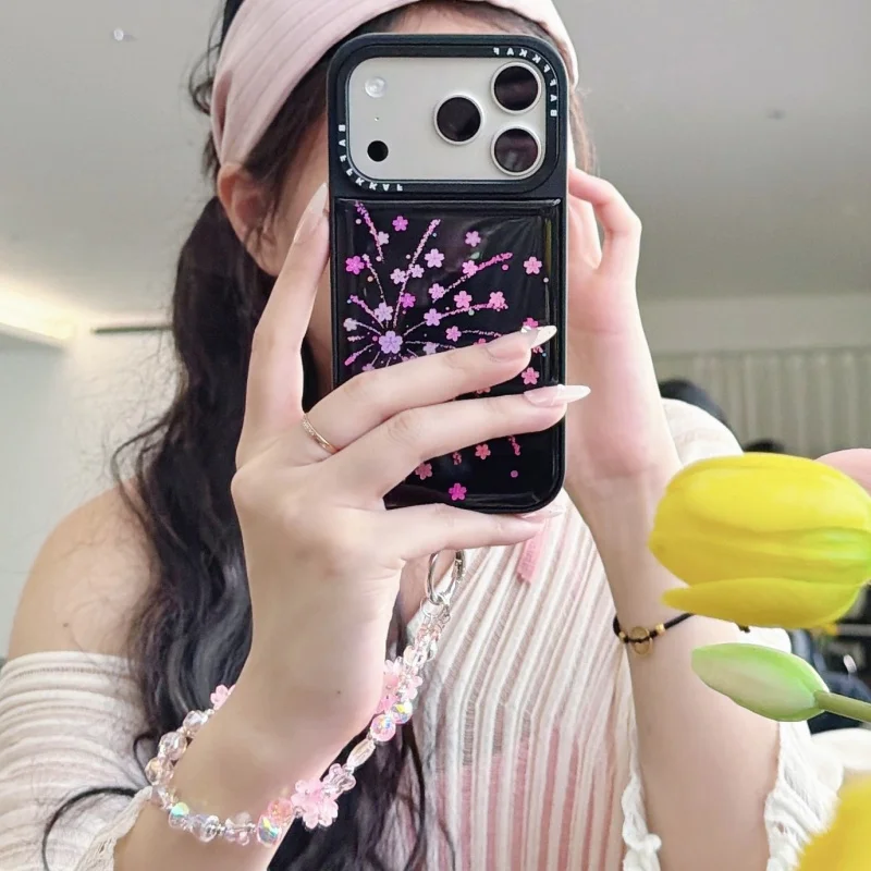 Colorful Little Flower Black Phone Case For iPhone 17 Pro 16 15 14 Pro Max Cover with Chain Strap Korean Cute Protective Cases F
Colorful Little Flower Black Phone Case For iPhone 17 Pro 16 15 14 Pro Max Cover with Chain Strap Korean Cute Protective Cases F