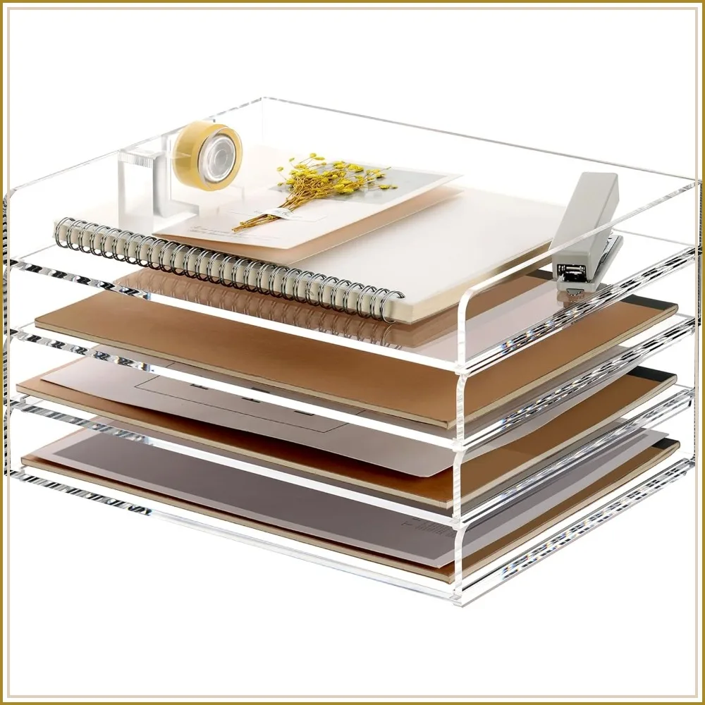 4-Tier Acrylic Stackable Document Tray, A4 Letter Size Paper Organizer for Desk, Clear Office Supplies Sorter, 12.4x8.86x6.64in
4-Tier Acrylic Stackable Document Tray, A4 Letter Size Paper Organizer for Desk, Clear Office Supplies Sorter, 12.4x8.86x6.64in