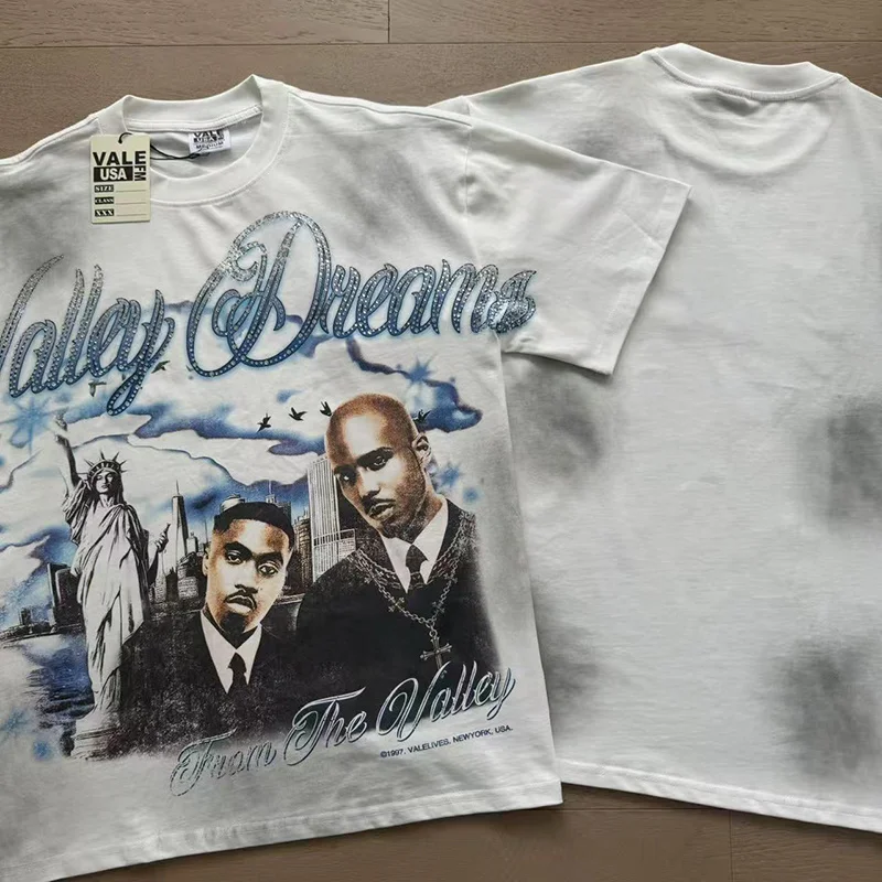 Hot Drill Letter VALLEY Mens T-Shirts Men Women 1:1 Best Quality Black Washed Pure Cotton Vale Womens Short Sleeves
Hot Drill Letter VALLEY Mens T-Shirts Men Women 1:1 Best Quality Black Washed Pure Cotton Vale Womens Short Sleeves