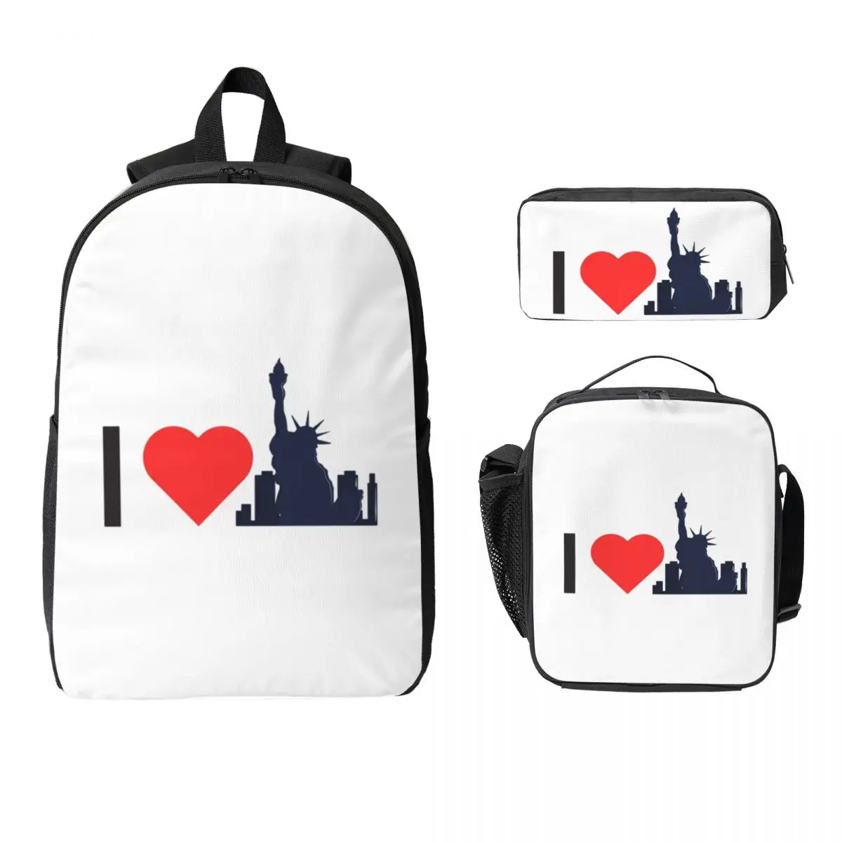 I Love New York Backpack Student BookBag School Bag Computer Shoulder Bags 3ps Insulated Lunch Bag Pencil Case
I Love New York Backpack Student BookBag School Bag Computer Shoulder Bags 3ps Insulated Lunch Bag Pencil Case