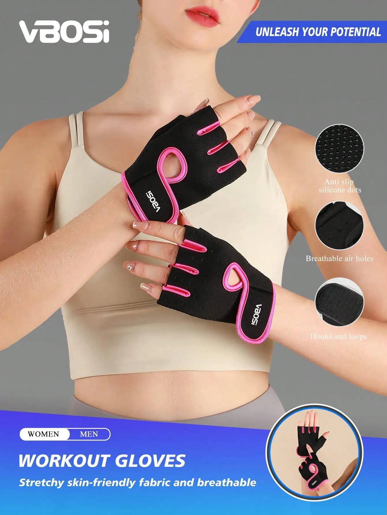 VBOSI 1 Pair Half Finger Adjustable Breathable Sports Gloves For Weightlifting Dumbbell Cycling Fitness Training Gym Accessories, Sport, Gym, Home Exercise, Women's Gym Gloves, Boxing Gloves, Gym Gloves, Gym Gloves, Men's Gym Gloves
VBOSI 1 Pair Half Finger Adjustable Breathable Sports Gloves For Weightlifting Dumbbell Cycling Fitness Training Gym Accessories, Sport, Gym, Home Exercise, Women's Gym Gloves, Boxing Gloves, Gym Gloves, Gym Gloves, Men's Gym Gloves