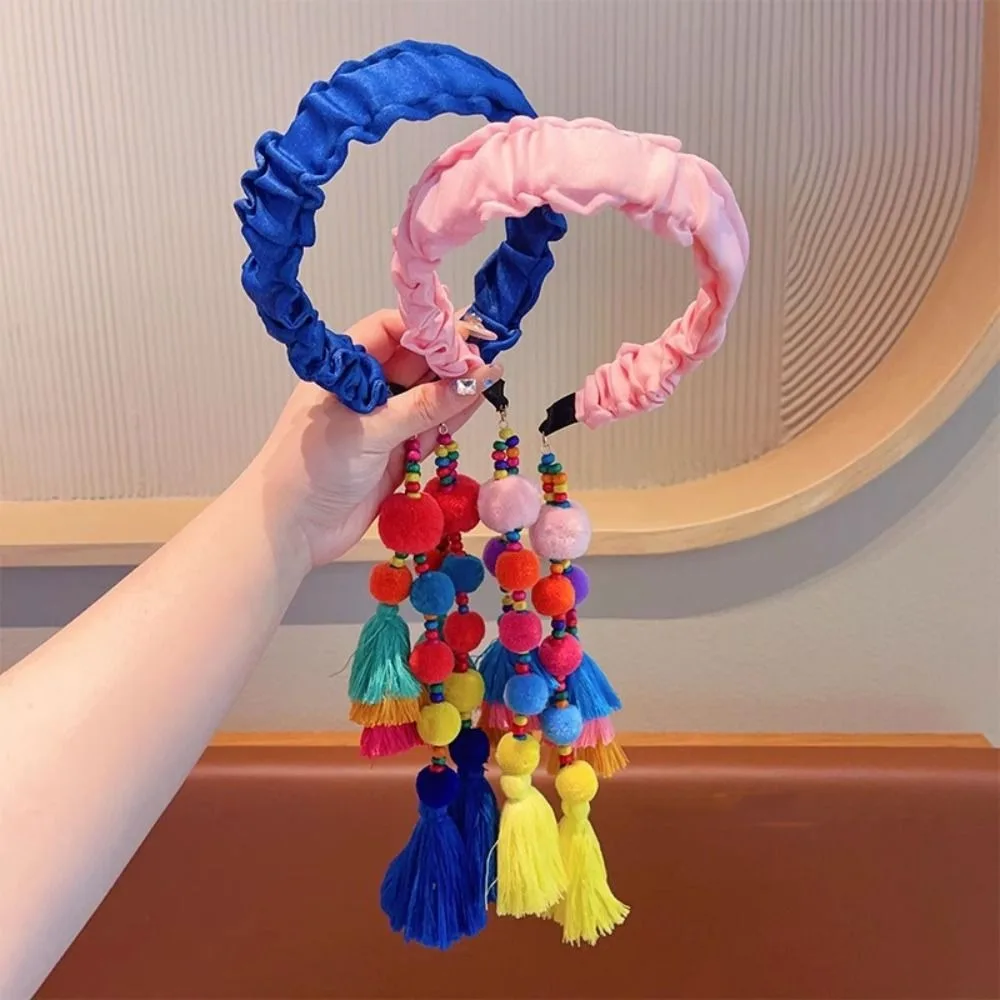 Elegant Exotic Ethnic Style Headband Retro Hair Ball Tassels Hairdband Cloth Headwear Bohemian Headbands Festival Head Jewelry
Elegant Exotic Ethnic Style Headband Retro Hair Ball Tassels Hairdband Cloth Headwear Bohemian Headbands Festival Head Jewelry