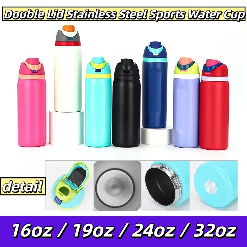 Double Lid Stainless Steel Tumbler 32oz Insulated Water Bottle Leakproof Sport Cup 304 Insulated Cup for Outdoor Sports Gym 
Double Lid Stainless Steel Tumbler 32oz Insulated Water Bottle Leakproof Sport Cup 304 Insulated Cup for Outdoor Sports Gym