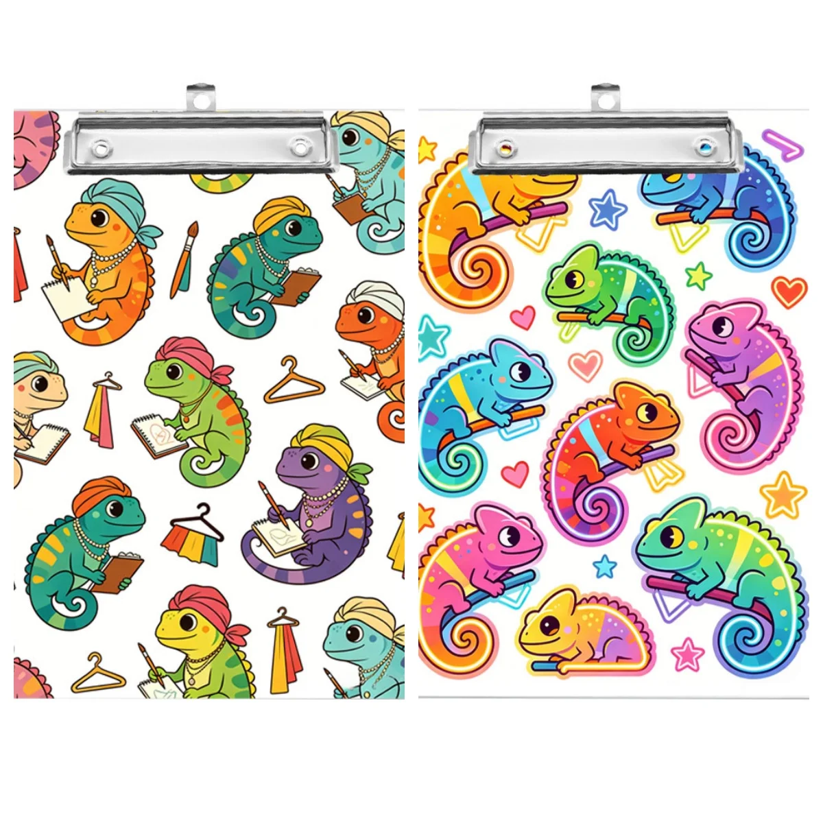 1pc A4 size chameleon themed writing board with clip, double-sided printing pattern sorting clip, office and study supplies
1pc A4 size chameleon themed writing board with clip, double-sided printing pattern sorting clip, office and study supplies