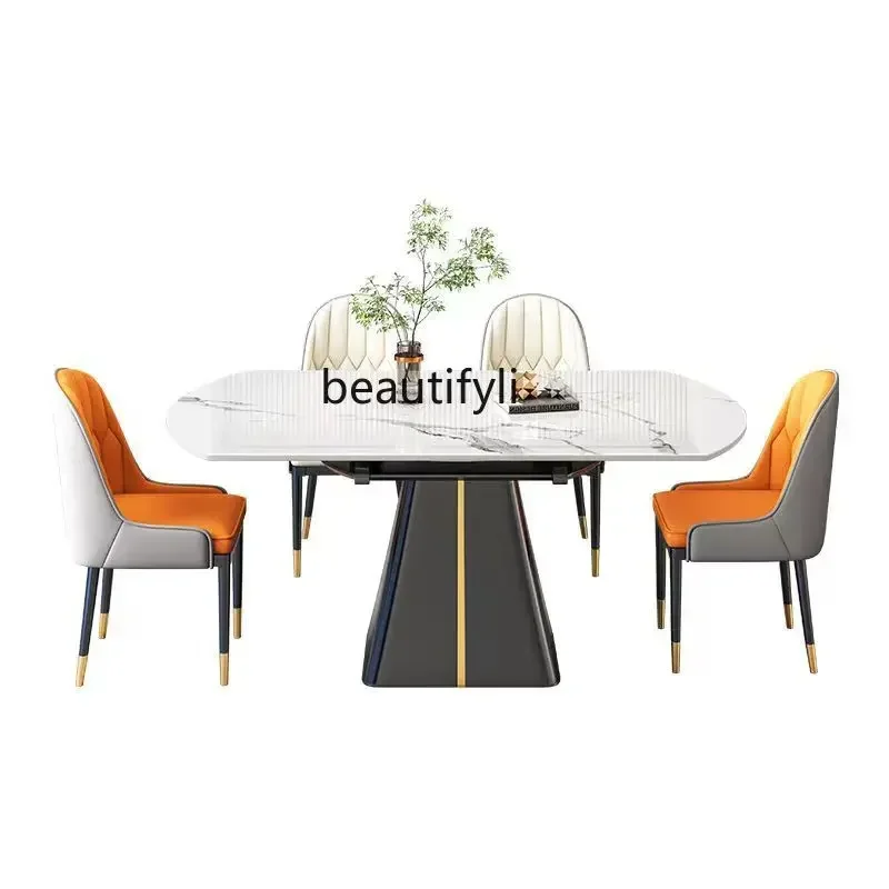 Light luxury rock slab dining table Modern simple retractable folding high-end household dual-purpose deformation dining table
Light luxury rock slab dining table Modern simple retractable folding high-end household dual-purpose deformation dining table