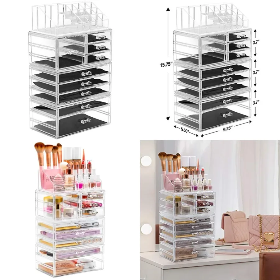 Large Clear Makeup Organizer - Detachable Jewelry Make Up Organizers and Storage Set - Spacious Cosmetic Display Tower - Makeup
Large Clear Makeup Organizer - Detachable Jewelry Make Up Organizers and Storage Set - Spacious Cosmetic Display Tower - Makeup