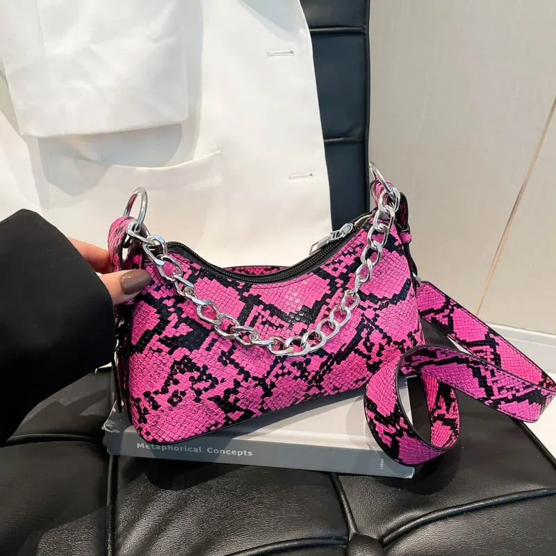 Retro Snake Leather Shoulder Bag For Women Zebra Pattern Crossbody Bag Pu Underarm Bag Rose Red Lady Handbag Sac A Main
Retro Snake Leather Shoulder Bag For Women Zebra Pattern Crossbody Bag Pu Underarm Bag Rose Red Lady Handbag Sac A Main