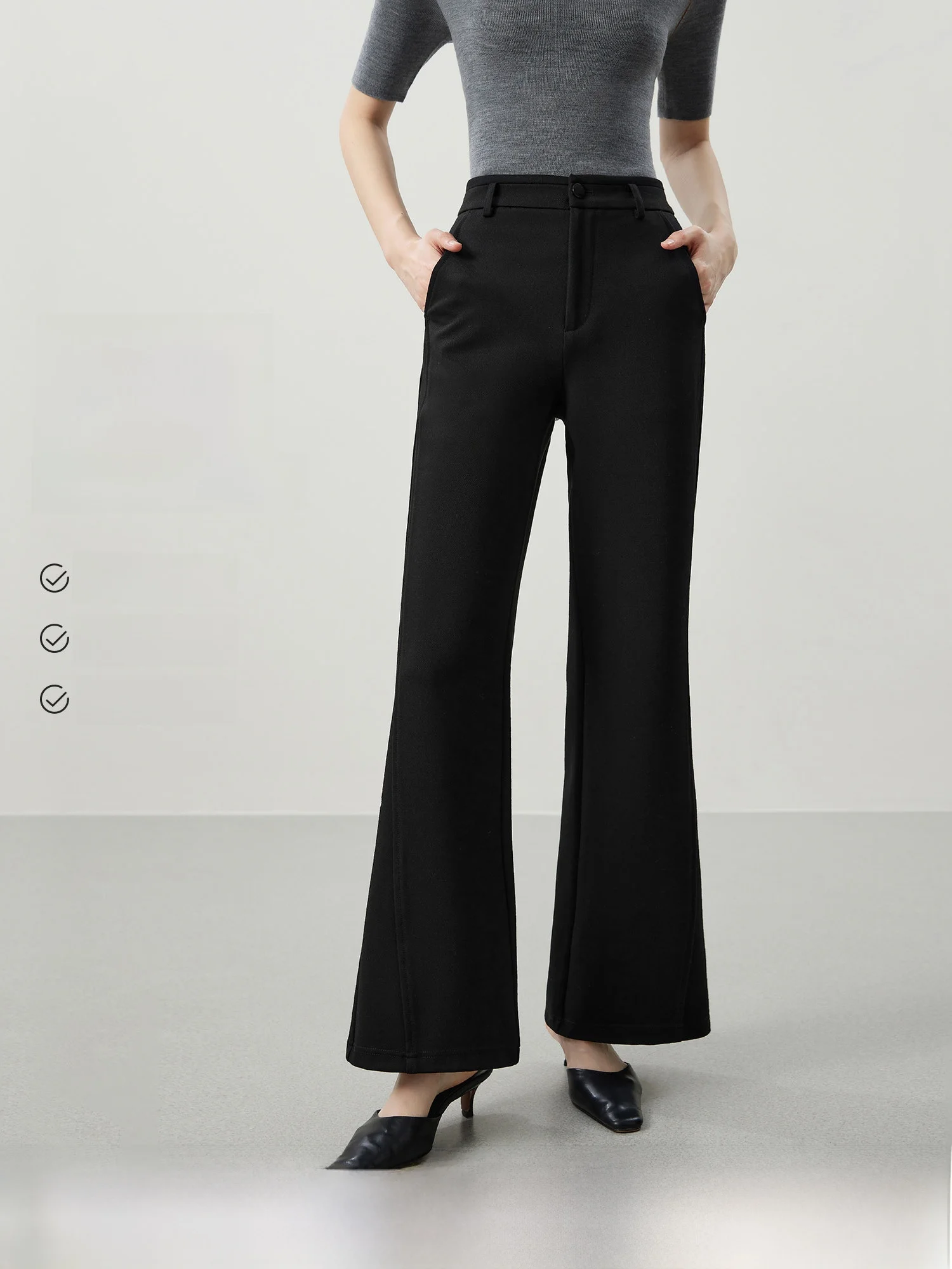 Versatile Black Casual Pants Women's Spring 2026 High Street Know-How Micro Flared Pants Nylon Blend Natural Waist Button Clo...
Versatile Black Casual Pants Women's Spring 2026 High Street Know-How Micro Flared Pants Nylon Blend Natural Waist Button Clo...