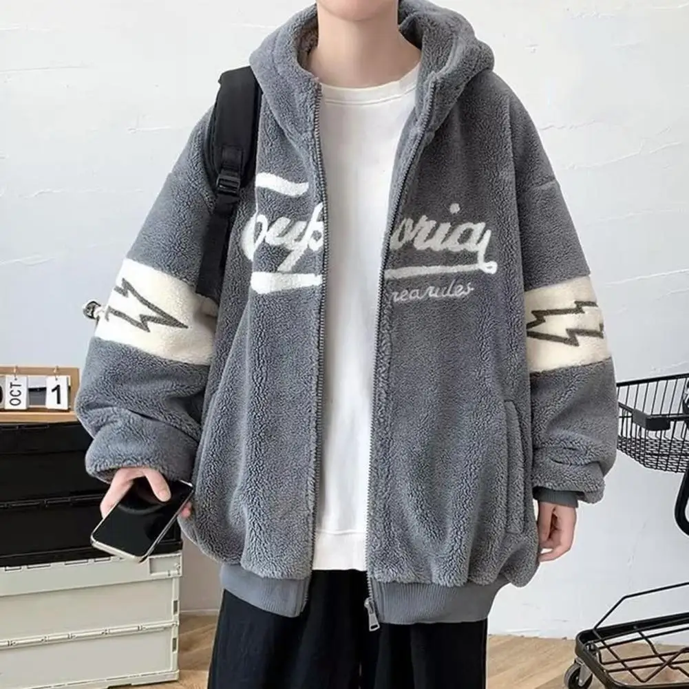 Men Fall Winter Coat Letter Print Zipper Closure Hooded Outerwear Thick Long Sleeve Cardigan Pockets Mid Length Jacket
Men Fall Winter Coat Letter Print Zipper Closure Hooded Outerwear Thick Long Sleeve Cardigan Pockets Mid Length Jacket
