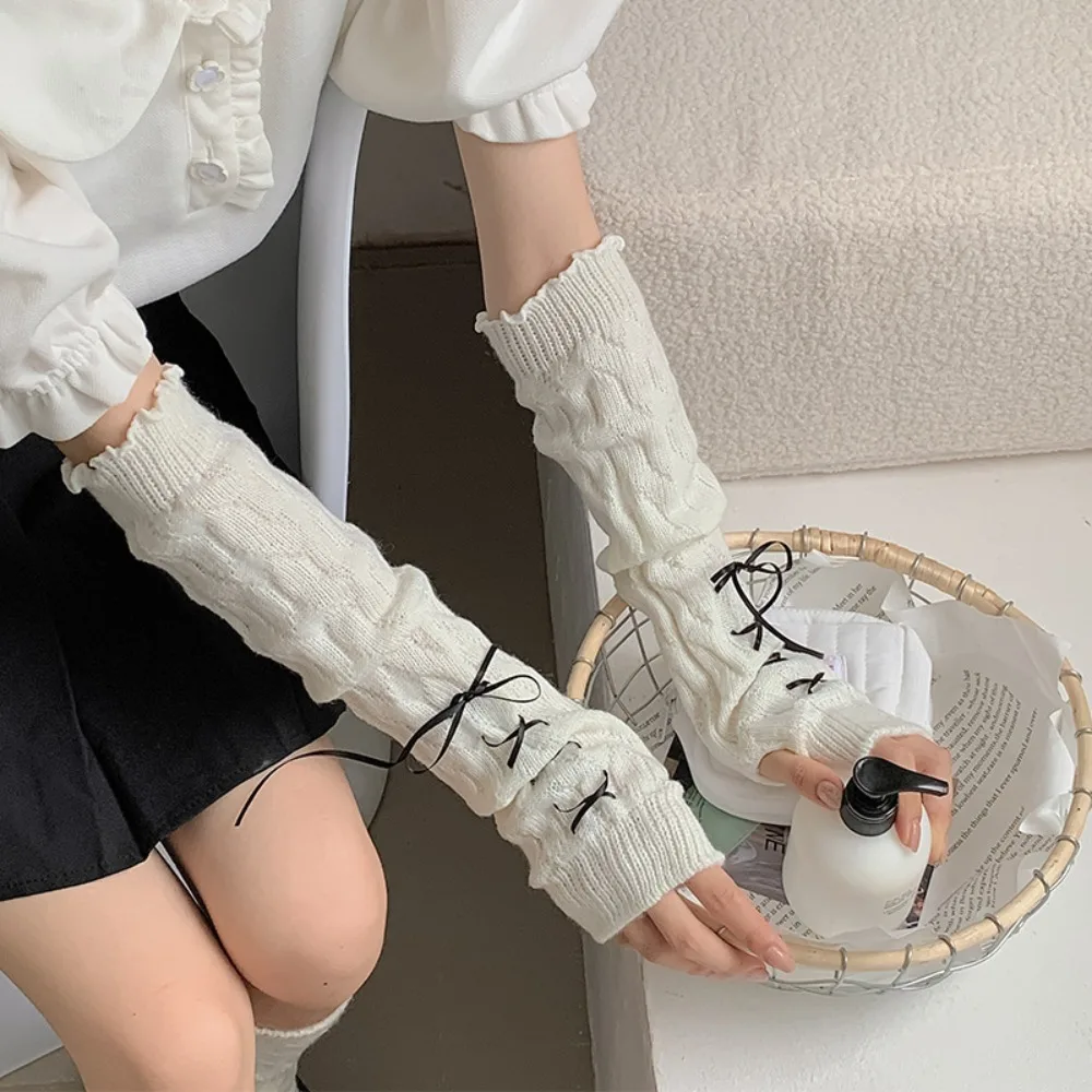 New Thicken Arm Sleeves Bowknot Solid Color Arm Warmers Y2K Soft Knitted Gloves Female
New Thicken Arm Sleeves Bowknot Solid Color Arm Warmers Y2K Soft Knitted Gloves Female