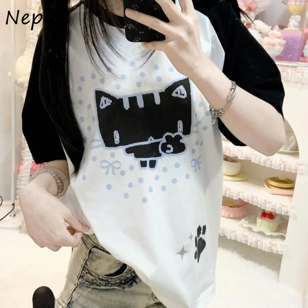 Neploe Casual Cartoon Panelled Patchwork Ropa Mujer All-match Half Sleeve Summer Loose Soft T-shirt Commuter Hip Hop Simple Tops
Neploe Casual Cartoon Panelled Patchwork Ropa Mujer All-match Half Sleeve Summer Loose Soft T-shirt Commuter Hip Hop Simple Tops