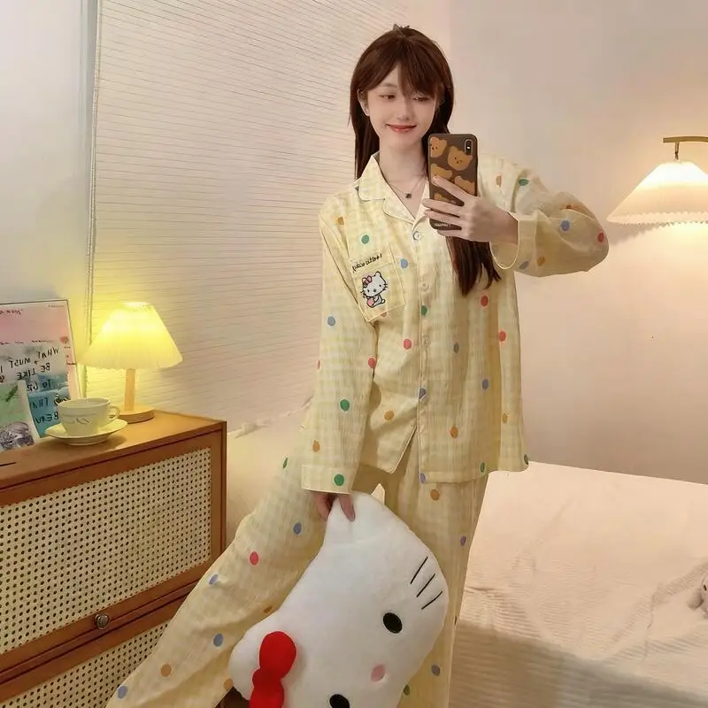 Kawaii Anime Cute Kitten Women's Pajamas Cartoon Sweet Style Long Sleeve Trousers Comfort Sets Teen Home Clothing Suitable Girls
Kawaii Anime Cute Kitten Women's Pajamas Cartoon Sweet Style Long Sleeve Trousers Comfort Sets Teen Home Clothing Suitable Girls