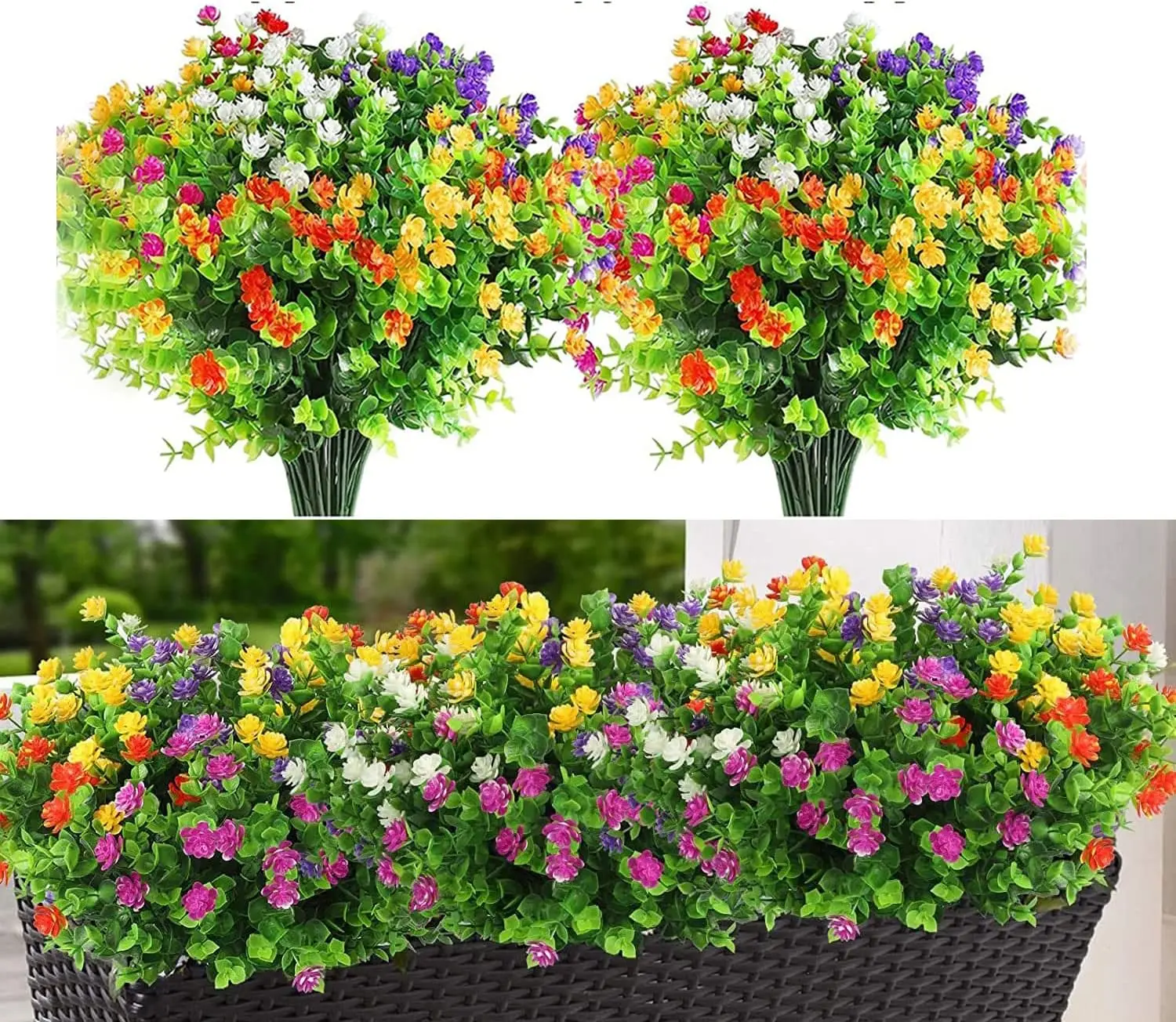 14 Bundles Artificial Flowers for Outdoors, UV Resistant No Fade Faux Plastic Greenery Shrubs Plants for Outside Window Hanging
14 Bundles Artificial Flowers for Outdoors, UV Resistant No Fade Faux Plastic Greenery Shrubs Plants for Outside Window Hanging