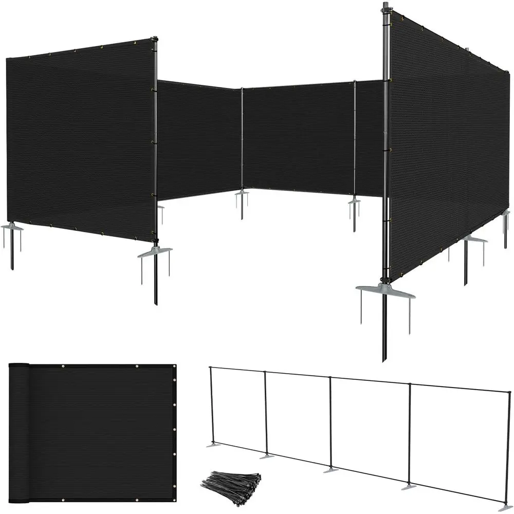 Отдельно стоящий наружный экран для конфиденциальности для патио, бассейна и сада с черными железными столбами и рельсами
Отдельно стоящий наружный экран для конфиденциальности для патио, бассейна и сада с черными железными столбами и рельсами