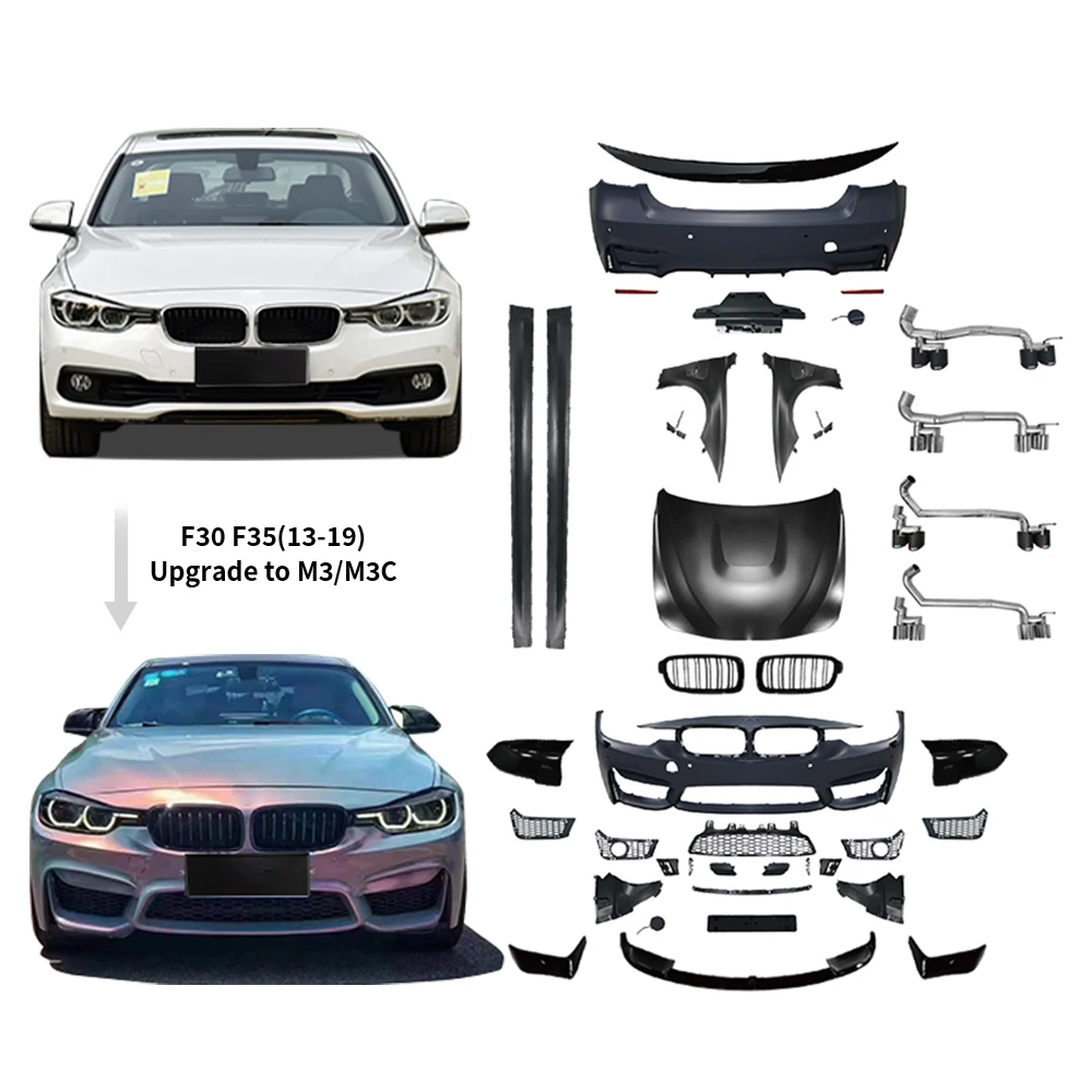 Auto Car Full Set M3 Conversion Facelift Rear Front Bumper Bodykit Body Kit for 3 Series F30 F35 2013-2018 Upgrade to M3
Auto Car Full Set M3 Conversion Facelift Rear Front Bumper Bodykit Body Kit for 3 Series F30 F35 2013-2018 Upgrade to M3