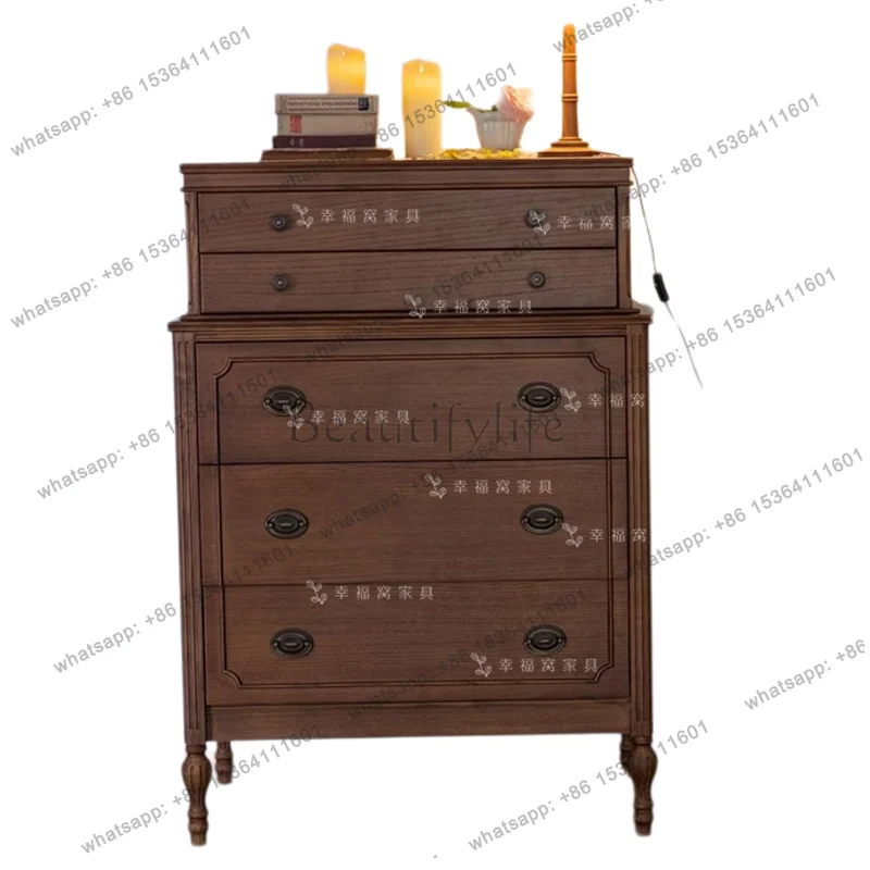 French retro solid wood chest living room sofa bedroom locker
French retro solid wood chest living room sofa bedroom locker