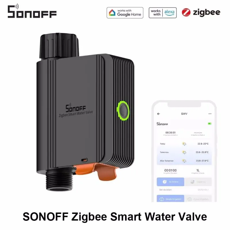 SONOFF SWV Zigbee Smart Water Valve IP55 Irrigation System Setting Controller Smart Home Automate Via Alexa Google Home Ewelink
SONOFF SWV Zigbee Smart Water Valve IP55 Irrigation System Setting Controller Smart Home Automate Via Alexa Google Home Ewelink