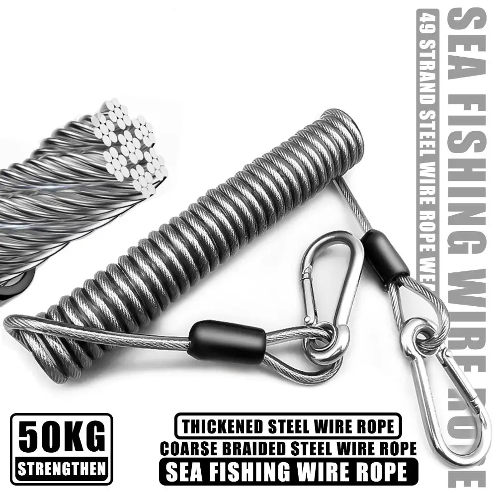 Stainless Steel Fishing Lanyard Telescopic Hanging Buckle Fishing Safety Rope Heavy-Duty Anti-drop Spring Rope Fishing
Stainless Steel Fishing Lanyard Telescopic Hanging Buckle Fishing Safety Rope Heavy-Duty Anti-drop Spring Rope Fishing