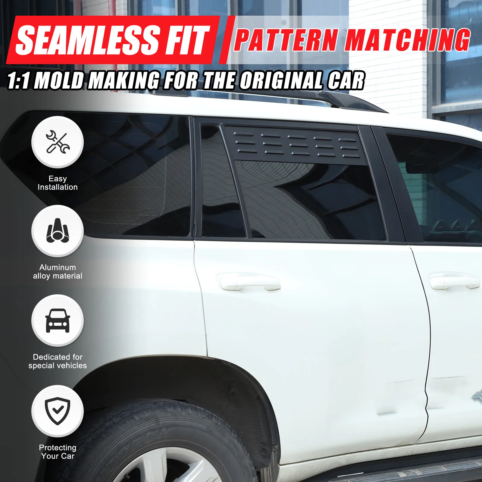 Offroad Aluminum Car Rear Window Ventilation Shutters Cover For Toyota Land Cruiser Prado FJ150 150 2010-2023 Car Accessories
Offroad Aluminum Car Rear Window Ventilation Shutters Cover For Toyota Land Cruiser Prado FJ150 150 2010-2023 Car Accessories