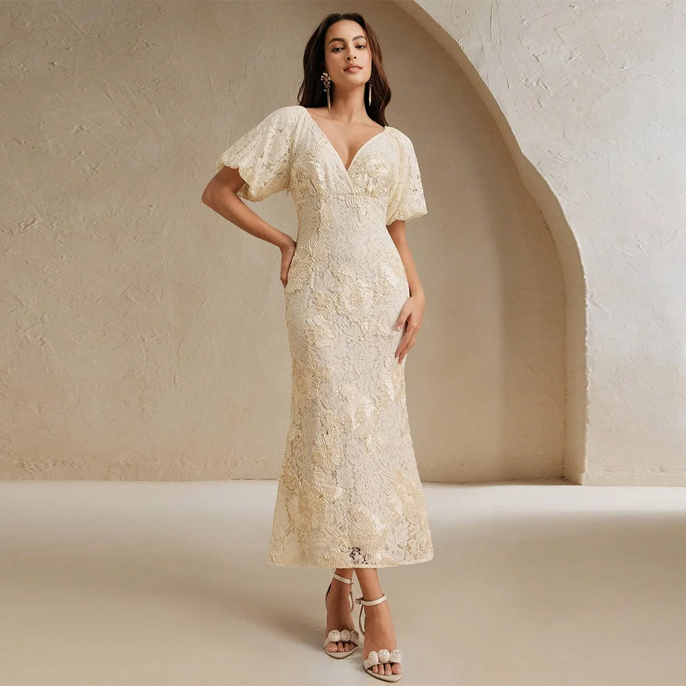 Платье для выпускного вечера с v-образным вырезом и короткими рукавами по индивидуальному заказу, прямое платье чайной длины, простое платье для выпускного вечера с аппликацией, белое современное вечернее платье
Платье для выпускного вечера с v-образным вырезом и короткими рукавами по индивидуальному заказу, прямое платье чайной длины, простое платье для выпускного вечера с аппликацией, белое современное вечернее платье