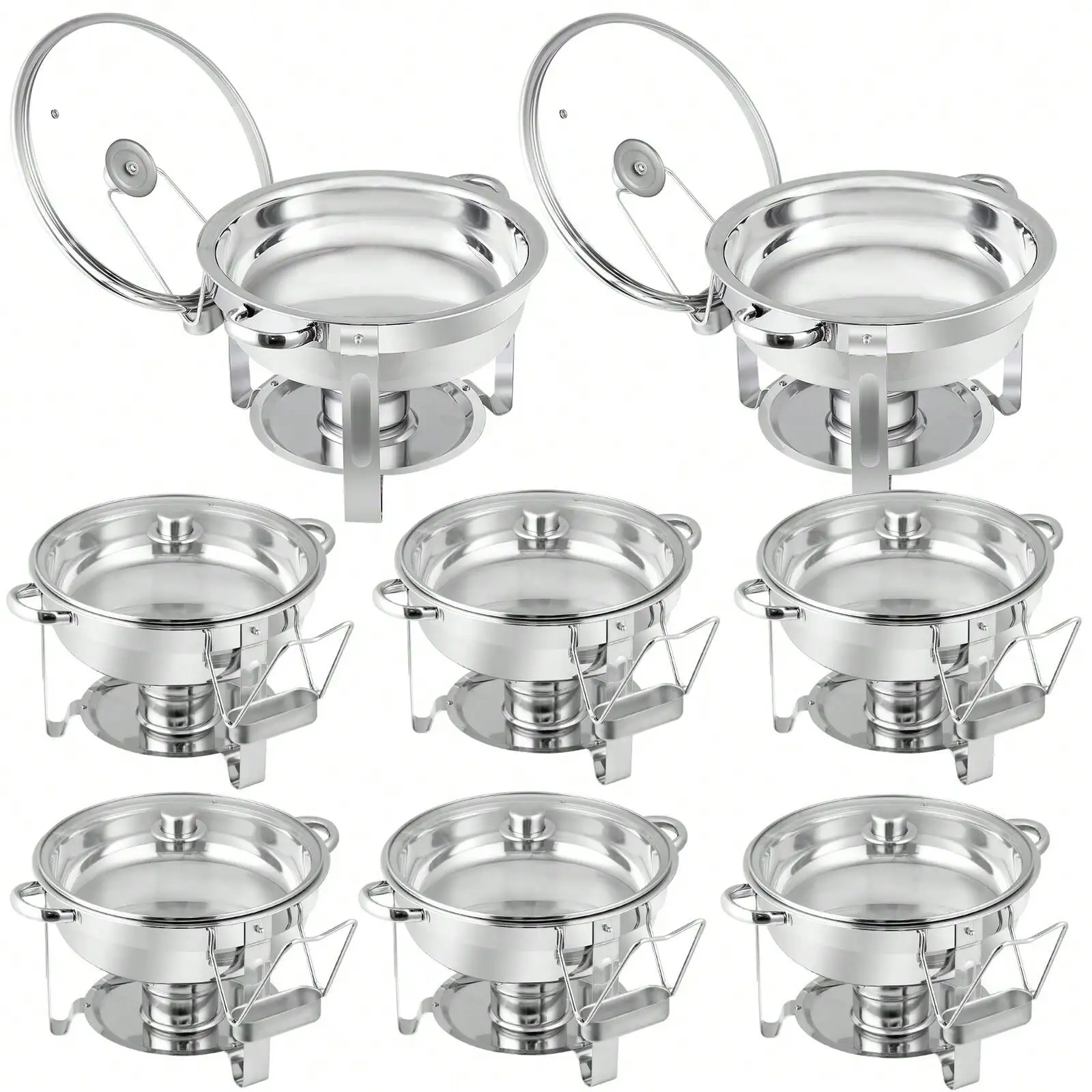 Chafing Dish Buffet Set of 8 w/Food & Water Pan Frame Lid Holder for Wedding 5QT
Chafing Dish Buffet Set of 8 w/Food & Water Pan Frame Lid Holder for Wedding 5QT