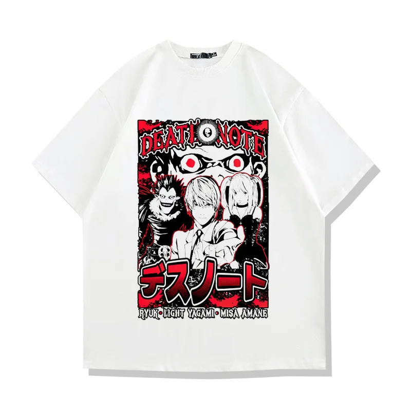 Japanese Anime Death Note Pattern Printed Summer T-shirt Fashion trend Comfortable 100% cotton round neck short sleeve T-shirt
Japanese Anime Death Note Pattern Printed Summer T-shirt Fashion trend Comfortable 100% cotton round neck short sleeve T-shirt