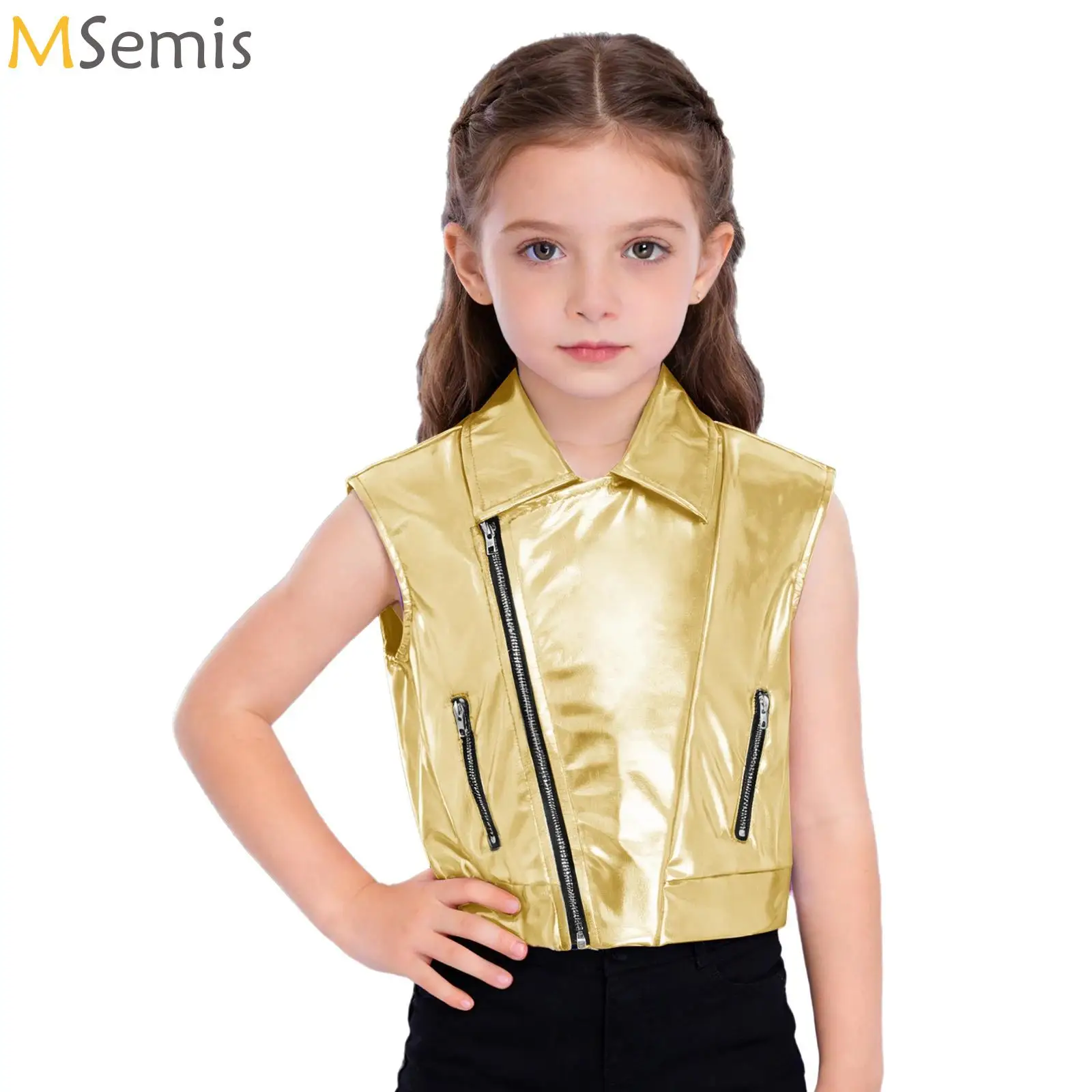 Children Shiny Metallic Vest Waistcoat Halloween Carnival Party Hip Hop Jazz Dance School Jazz Hip Hop Performance Costume
Children Shiny Metallic Vest Waistcoat Halloween Carnival Party Hip Hop Jazz Dance School Jazz Hip Hop Performance Costume