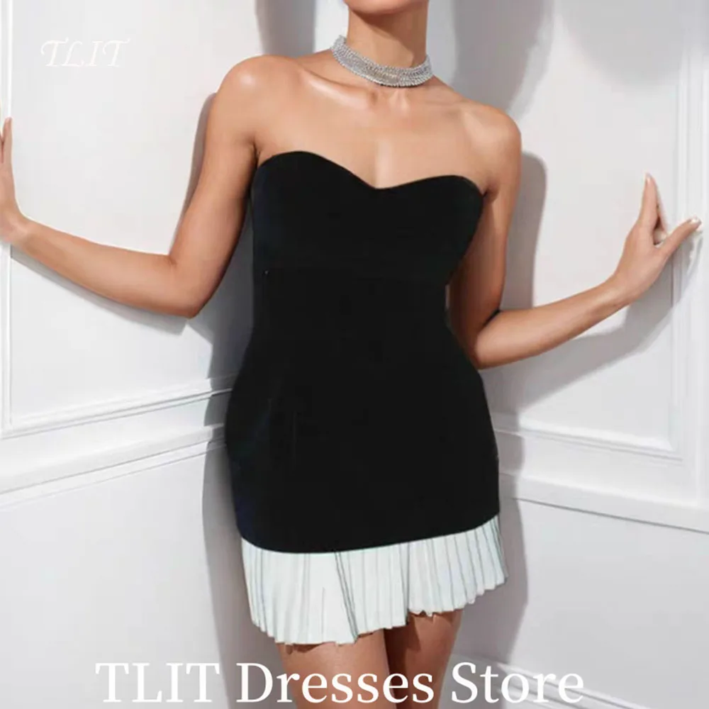 TLIT Black and White A-LINE Satin Evening Gown Dress Strapless Backless Mini-Length Sleeveless Prom Gown Customized Formal Party
TLIT Black and White A-LINE Satin Evening Gown Dress Strapless Backless Mini-Length Sleeveless Prom Gown Customized Formal Party