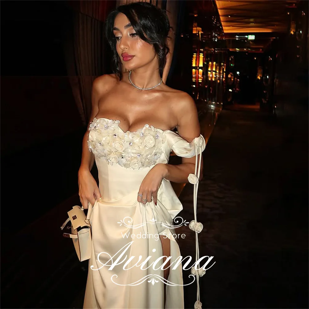 Aviana Customized Strapless 3D Floral Satin High Slit Bodycon Bridal Dress Elegant Newest Design Charming Wedding Dress 2025
Aviana Customized Strapless 3D Floral Satin High Slit Bodycon Bridal Dress Elegant Newest Design Charming Wedding Dress 2025