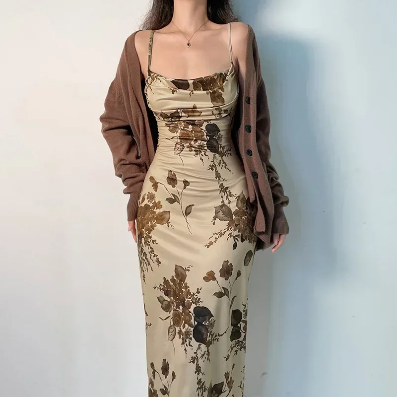 Summer Floral Print Maxi Dress Female Y2K Backless Straps Fashion Elegant Party Sexy Dress Korean Style Beach Bodycon Dress
Summer Floral Print Maxi Dress Female Y2K Backless Straps Fashion Elegant Party Sexy Dress Korean Style Beach Bodycon Dress